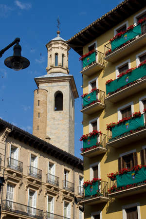 the tower of san cernin church in Pamplone  Navarre の写真素材