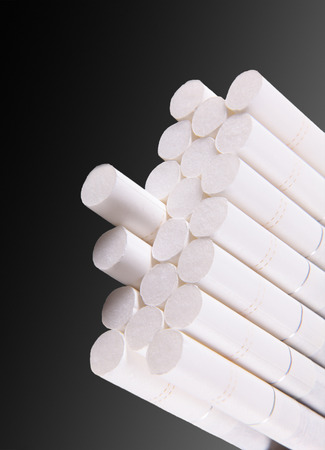 Cigarette white, black background with a gradientの写真素材