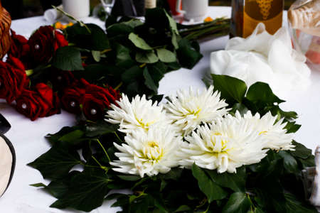 Bouquet for a wedding. Beautifully decorated bouquetの写真素材