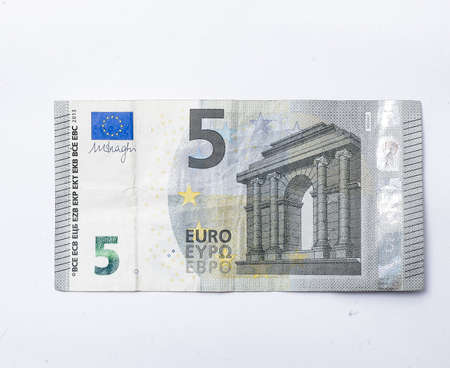 five euro note isolated