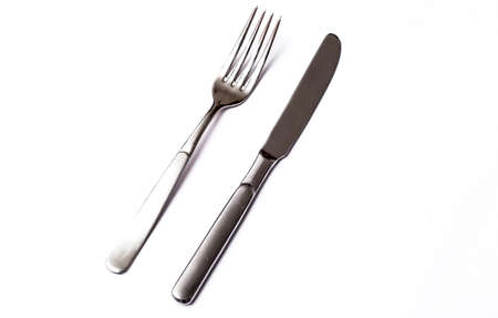 Knife and fork, silverware isolated