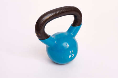 blue kettlebell with black handle7.5 kilograms