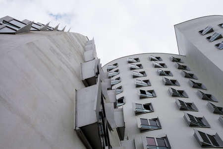 duesseldorf city skyline with harbour, ghery buildingsの写真素材