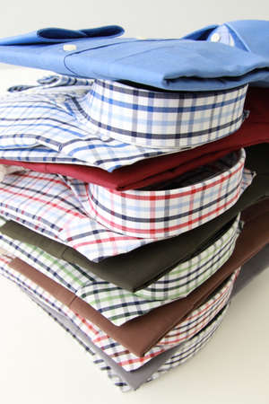 stack with colorful  business shirts for menの写真素材