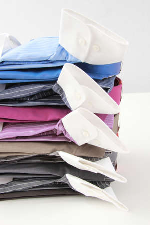 stack with colorful  business shirts for menの写真素材