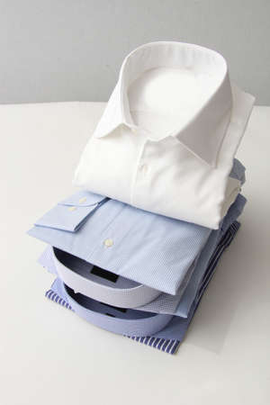 stack with colorful  business shirts for menの写真素材