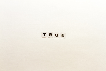 True word written in black letters on neutral backgroundの写真素材