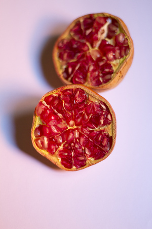Pomegranate on neutral backgroundの写真素材