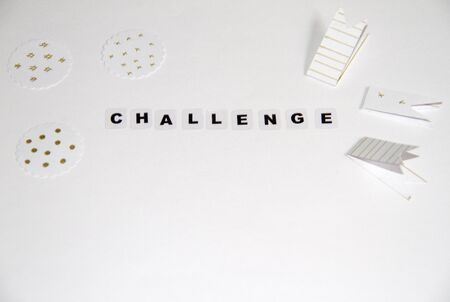 Challenge word written in black letters on neutral backgroundの写真素材