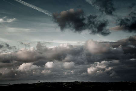 Cloudscape at dusk, Northern Sea, coastline - dramatic sky