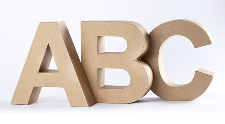 The letters ABC, made out of cartonの写真素材
