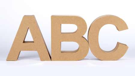 The letters ABC, made out of cartonの写真素材