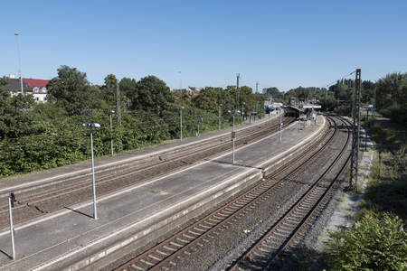 Railway station, Germany, Mainz-Kastelの写真素材