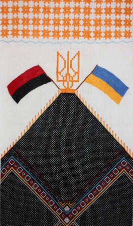 The Ukrainian ornament and embroidery a part of the Ukrainian culture is a lot of centuriesの写真素材