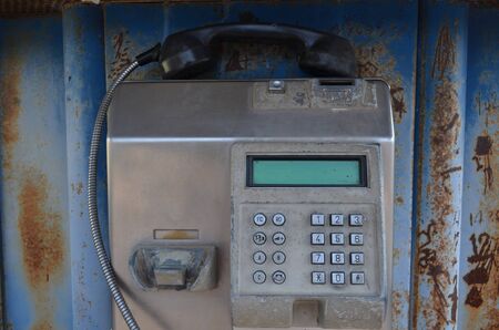 Old silver phone in Thailand の写真素材