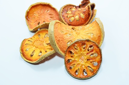 Bael fruit drying の写真素材