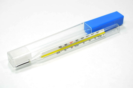 Thermometer on white background 