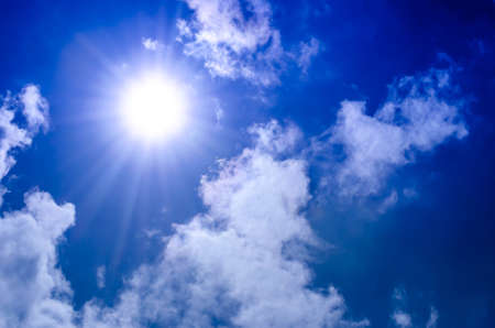 Sun and blue sky photoの写真素材