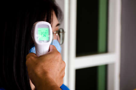 COVID-19 Body temperature measuring for controlling disease.の写真素材