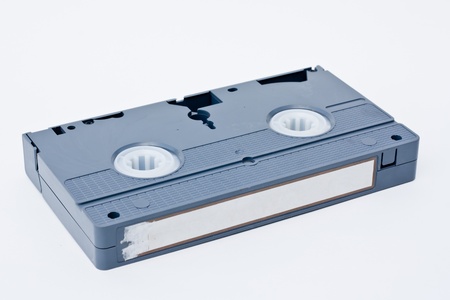 Retro Video tape cassete isolated on white background. 