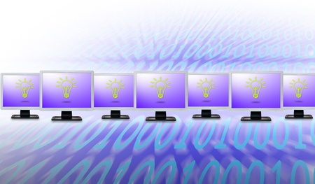computer idea with binary code