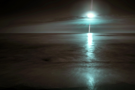 sunrise over sea on July morningの写真素材