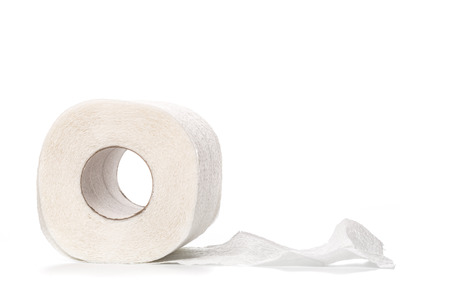toilet paper isolated on white