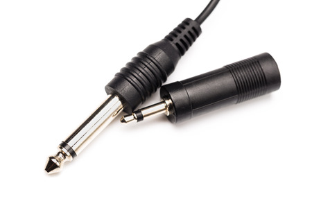 audio stereo synhro mini jack plug isolated over white background
