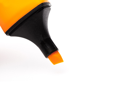 colour highlighter isolated over a white background, close up planの写真素材