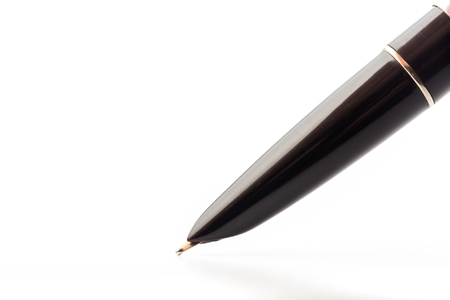 vintage fountain pen on white, close upの写真素材