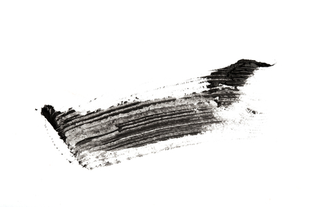 make-up cosmetic mascara brush stroke texture design isolated on whiteの写真素材