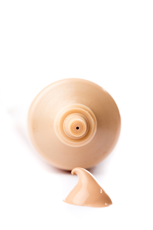 Liquid makeup foundation cream isolated on white backgroundの写真素材