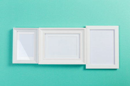 frames on menthol backgroundの写真素材