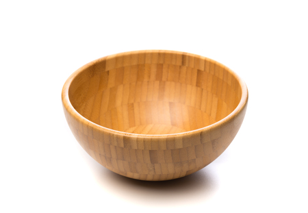 Wooden bowl isolated on white - Imageの写真素材