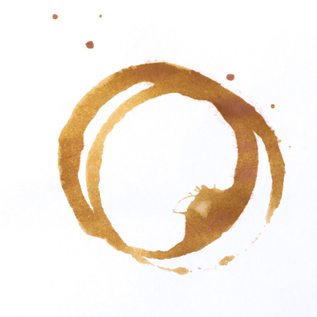 tee or coffee cup rings isolated on a white backgroundの写真素材