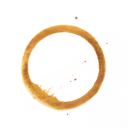 tee or coffee cup rings isolated on a white backgroundの写真素材