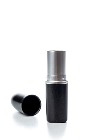 Pink lipstick isolated on whiteの写真素材