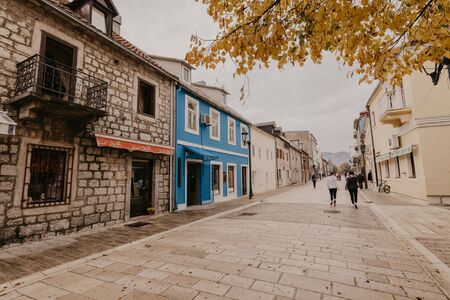 Cetinje, Montenegro- Oktober 01, 2018: Old historical houses in the city of Cetinje, Montenegro - Imageのeditorial素材