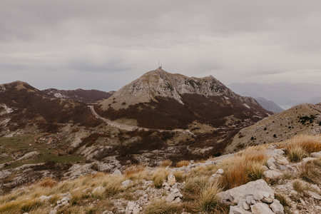 Panoramic view of the highest peaks of the Lovcen mountain national park in southwestern Montenegro. - Imageの写真素材