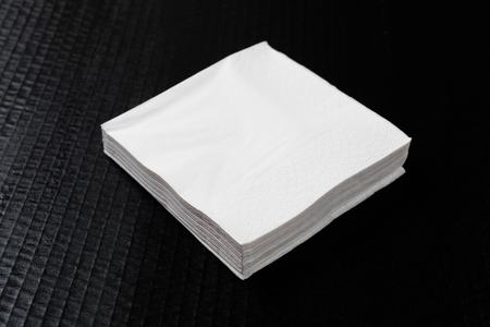 Paper napkin on black backgroundの写真素材