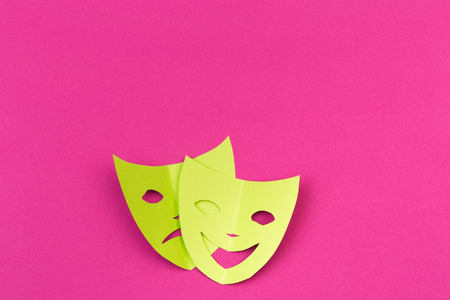 cut out colored paper figures for the holiday Mardi Gras, colour backgroundの写真素材
