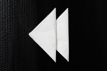 Paper napkin on black backgroundの写真素材