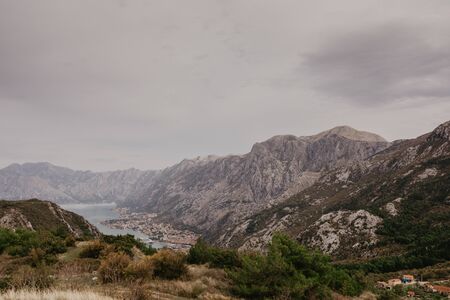 Bay of Kotor from the heights.の写真素材