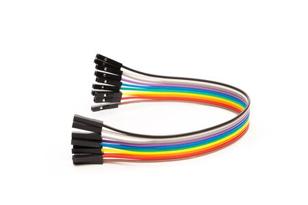 colour cable bus isolated on white background