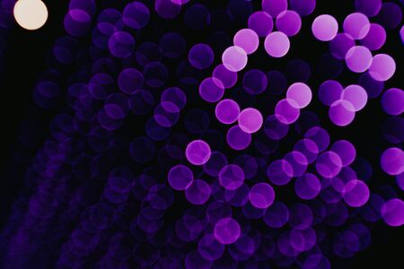 violet bokeh lights blurred background- Imageの写真素材