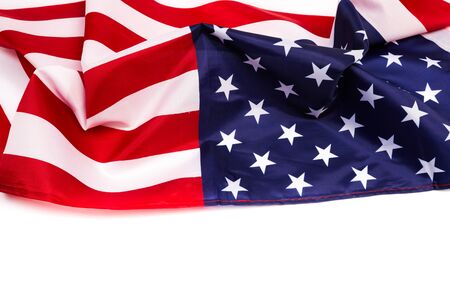 american flag isolated on white background - Image