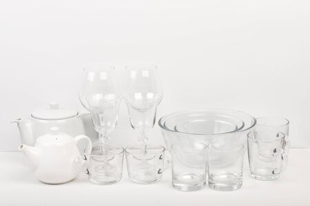 Set of white dishes . table wear - Imageの写真素材