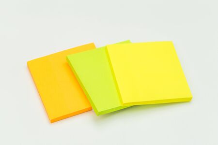 set of colour  paper stick note on a white background - Image