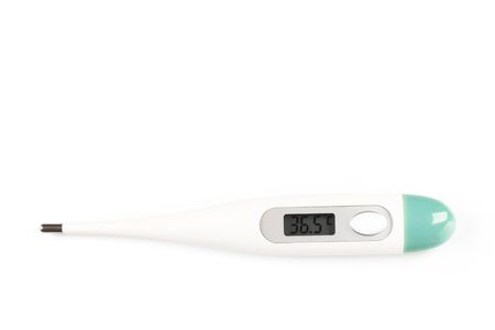 Electronic modern thermometer isolated  on white background - Image
