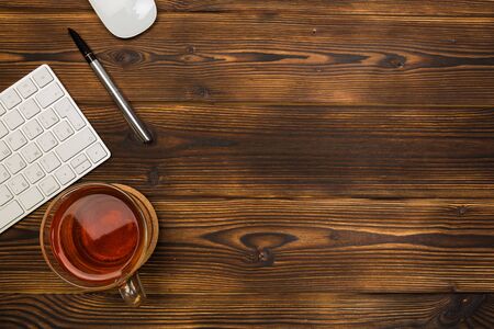 Top view office  desk  with copy space - Imageの写真素材